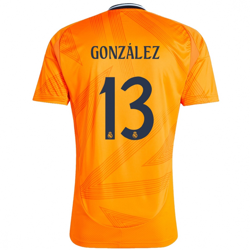 Kids Football Fran González #13 Orange Away Jersey 2024/25 T-Shirt Za