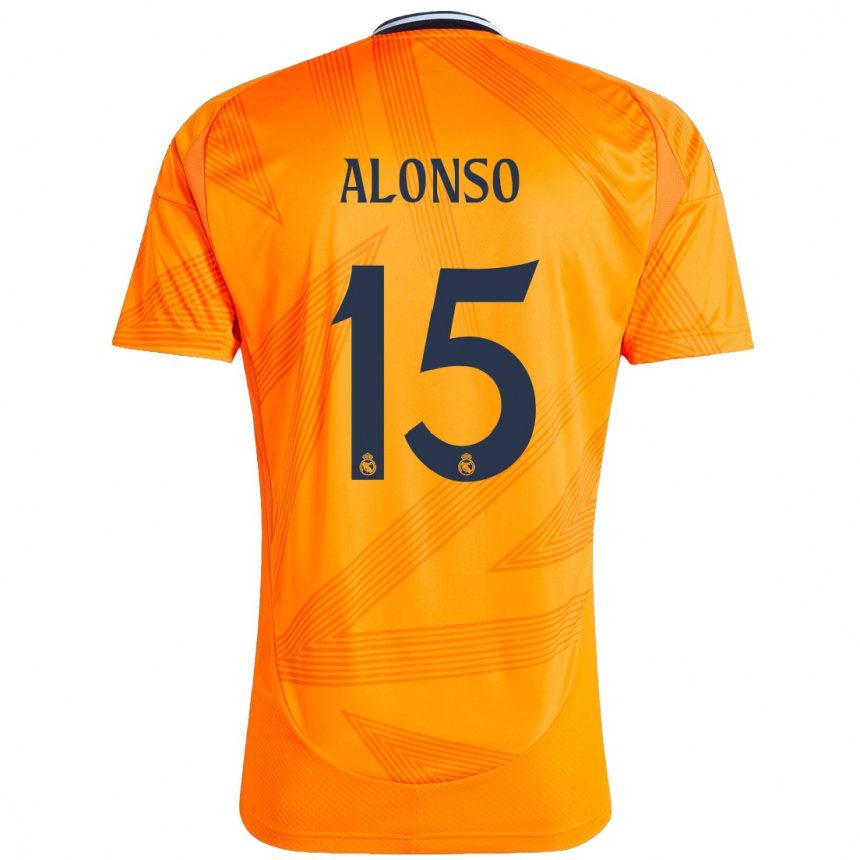 Kids Football Borja Alonso #15 Orange Away Jersey 2024/25 T-Shirt Za