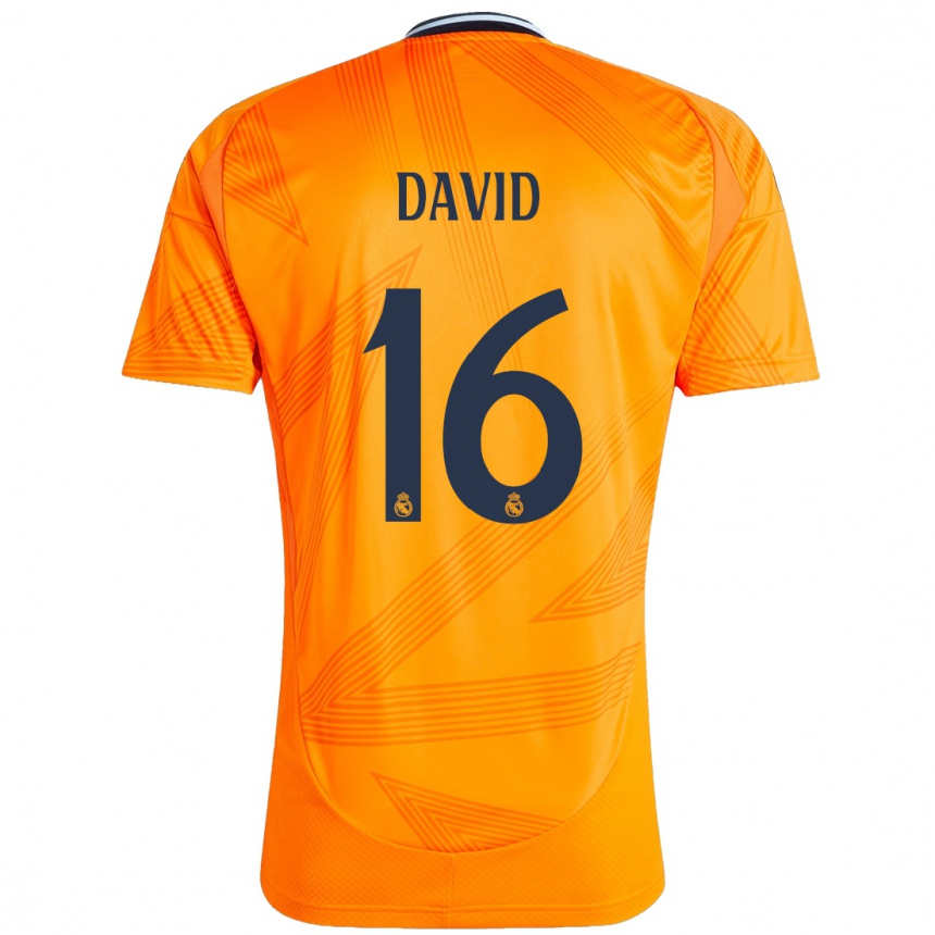 Kids Football Antonio David #16 Orange Away Jersey 2024/25 T-Shirt Za