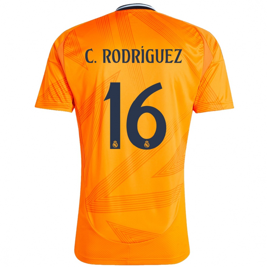 Kids Football Carlos Rodríguez #16 Orange Away Jersey 2024/25 T-Shirt Za