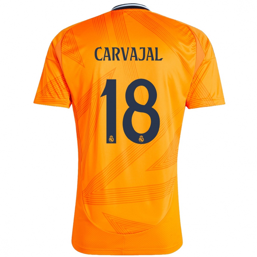 Kids Football Angel Carvajal #18 Orange Away Jersey 2024/25 T-Shirt Za