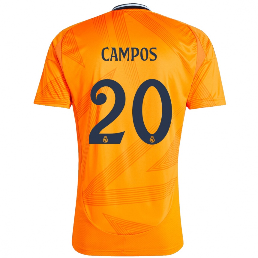 Kids Football Andrés Campos #20 Orange Away Jersey 2024/25 T-Shirt Za