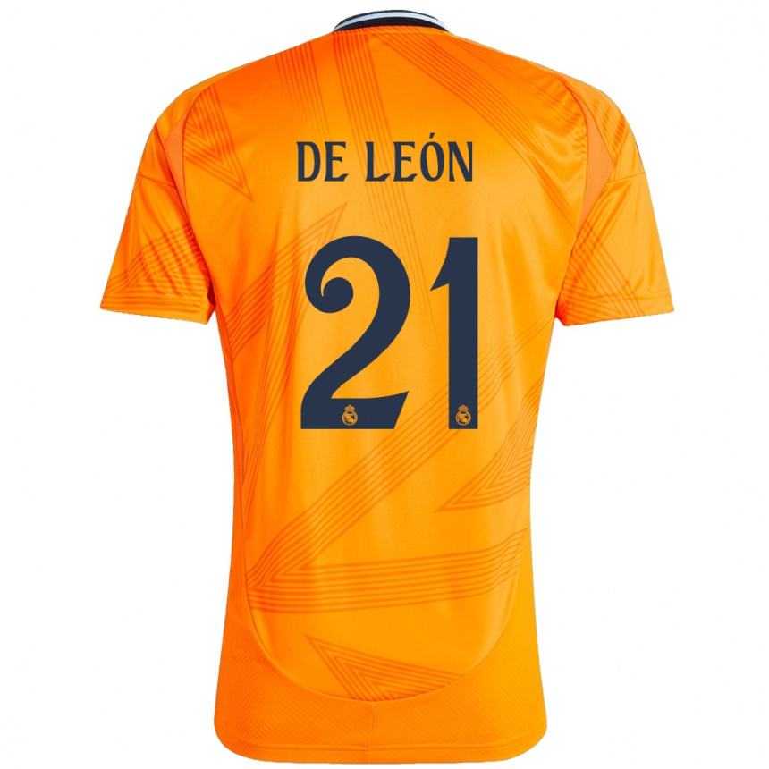 Kids Football Jeremy De León #21 Orange Away Jersey 2024/25 T-Shirt Za