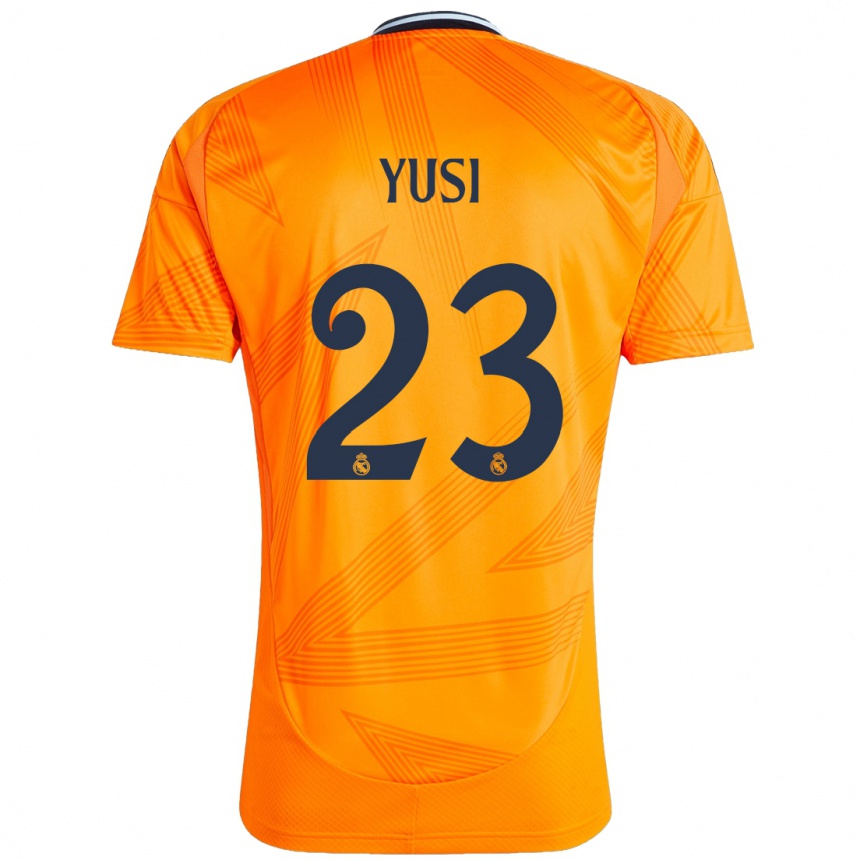 Kids Football Yusi #23 Orange Away Jersey 2024/25 T-Shirt Za