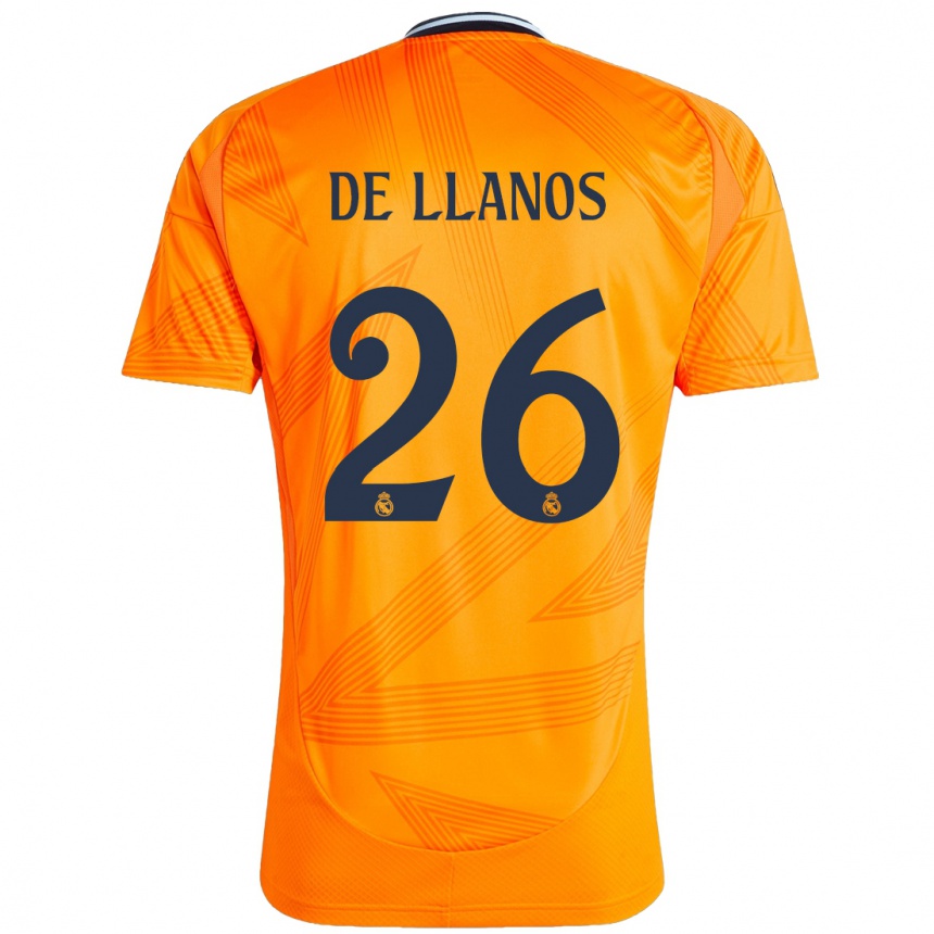 Kids Football Hugo De Llanos #26 Orange Away Jersey 2024/25 T-Shirt Za