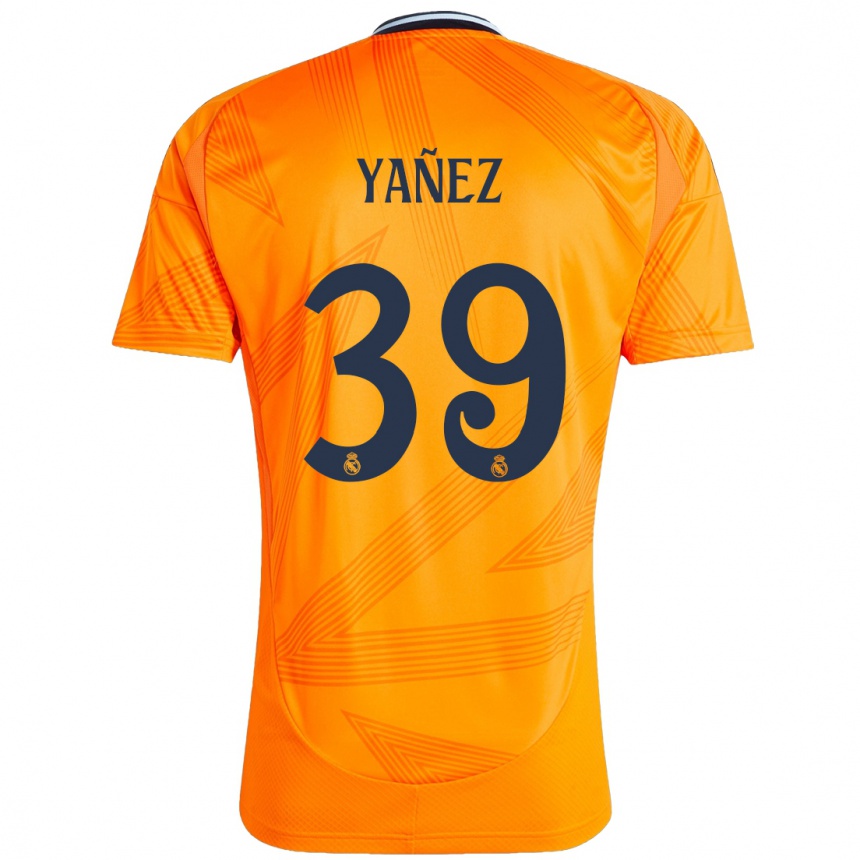 Kids Football Daniel Yañez #39 Orange Away Jersey 2024/25 T-Shirt Za