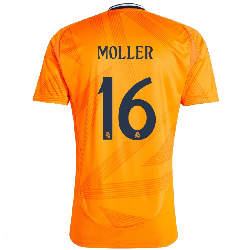 Kids Football Caroline Moller #16 Orange Away Jersey 2024/25 T-Shirt Za