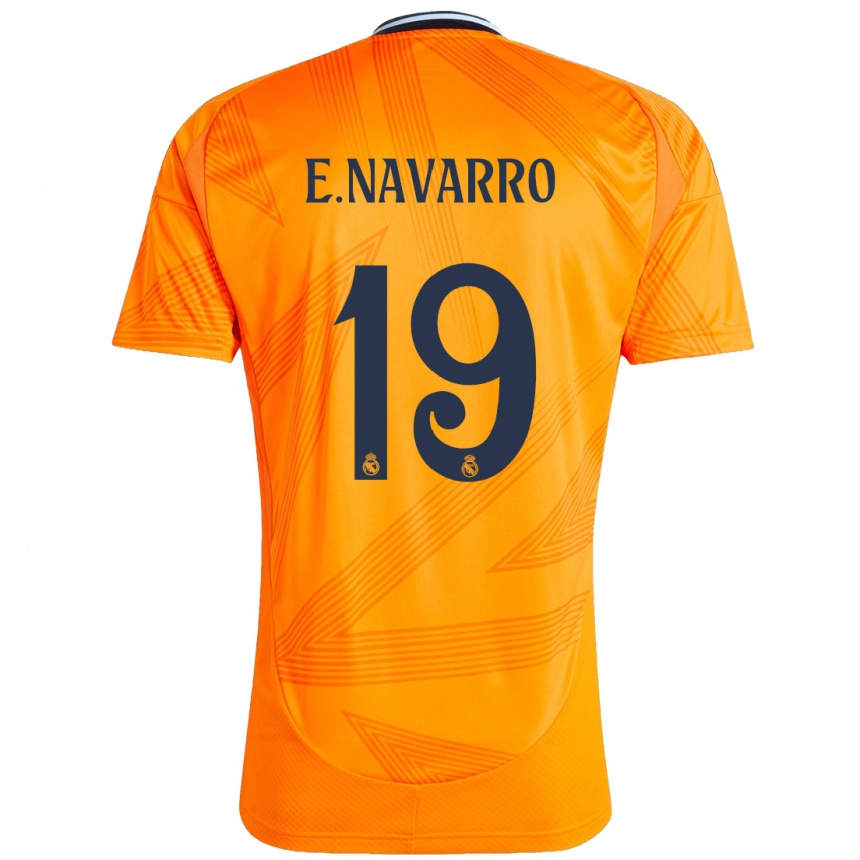 Kids Football Eva Navarro #19 Orange Away Jersey 2024/25 T-Shirt Za