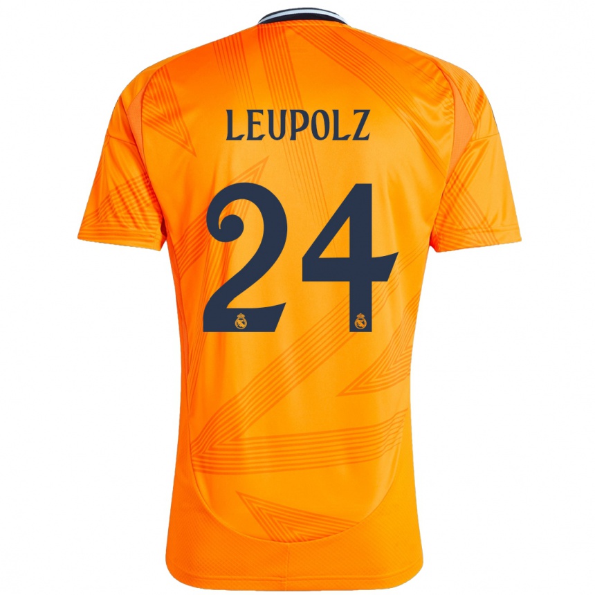 Kids Football Melanie Leupolz #24 Orange Away Jersey 2024/25 T-Shirt Za