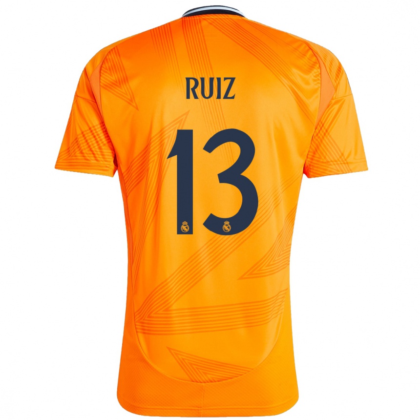 Kids Football Guillermo Ruiz #13 Orange Away Jersey 2024/25 T-Shirt Za