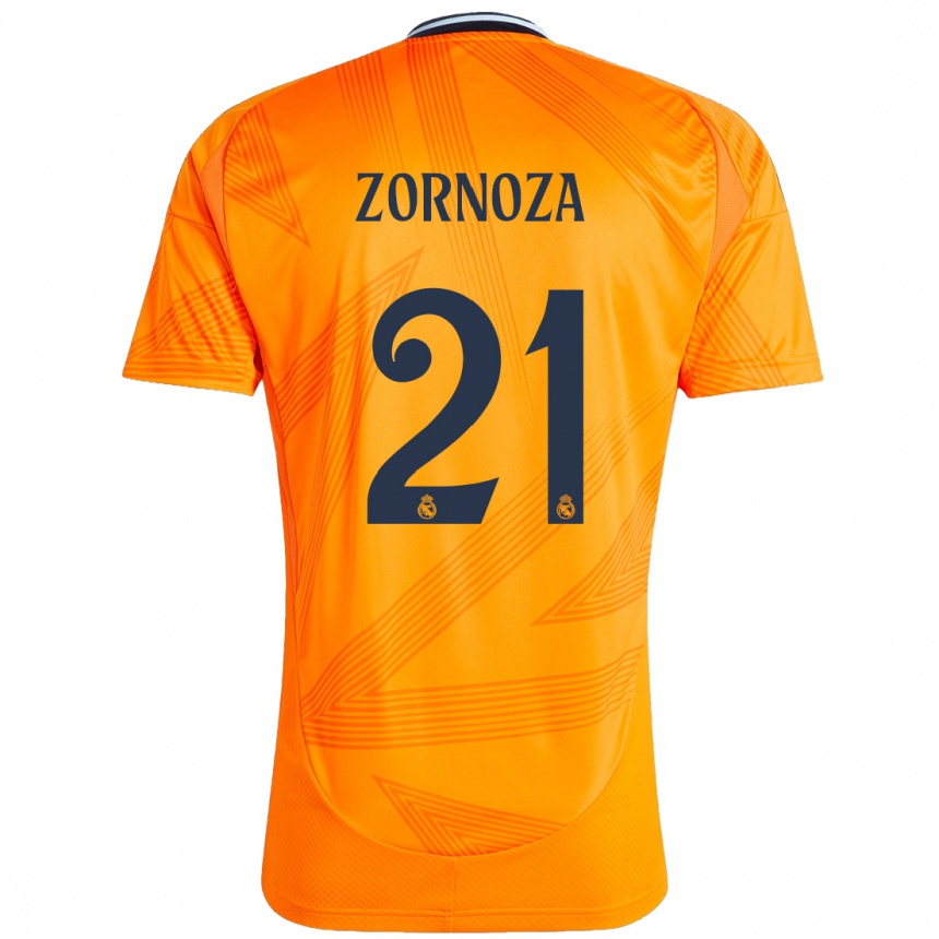 Kids Football Claudia Zornoza #21 Orange Away Jersey 2024/25 T-Shirt Za