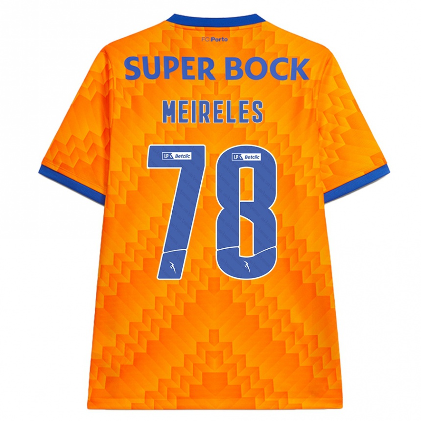 Kids Football Jorge Meireles #78 Orange Away Jersey 2024/25 T-Shirt Za