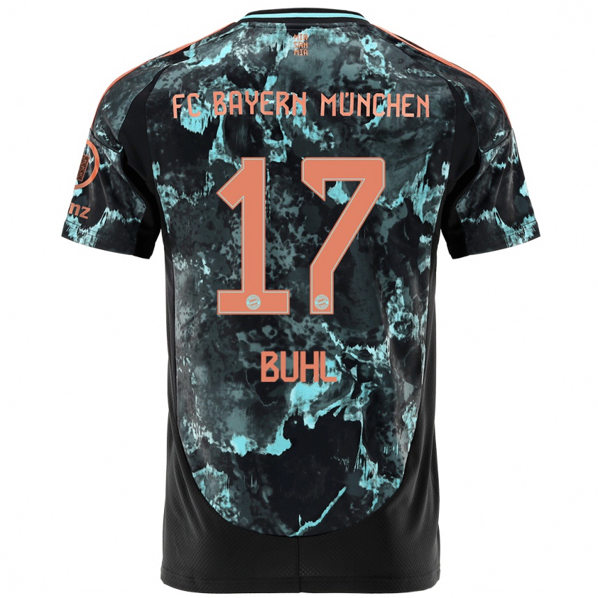 Kids Football Klara Buhl #17 Black Away Jersey 2024/25 T-Shirt Za