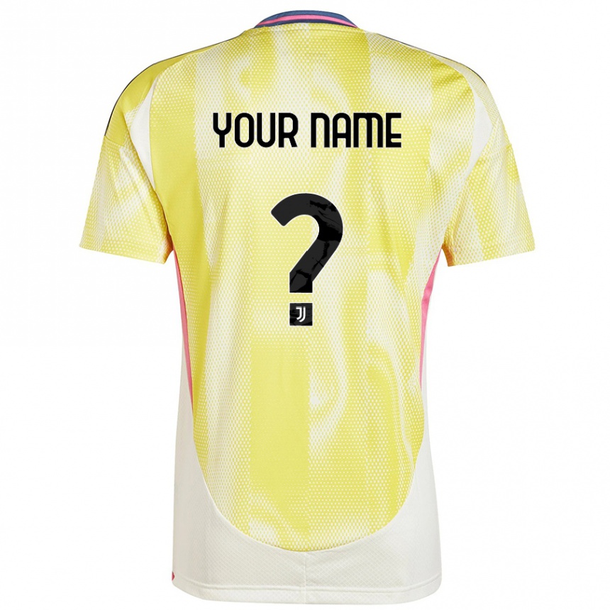 Kids Football Your Name #0 Solar Yellow Away Jersey 2024/25 T-Shirt Za