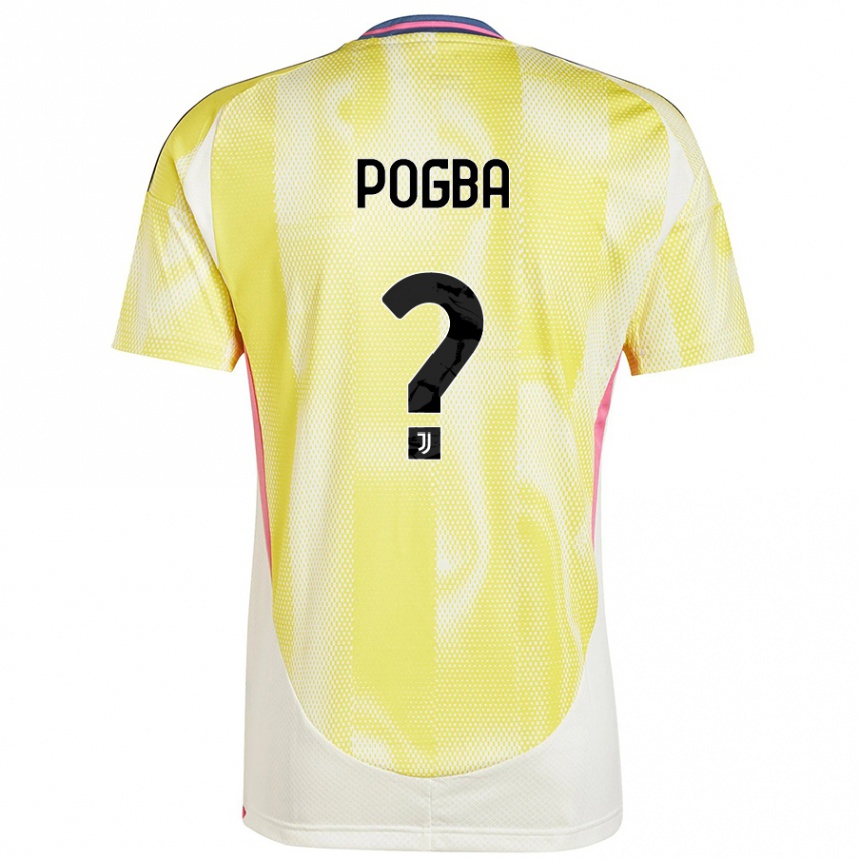 Kids Football Paul Pogba #0 Solar Yellow Away Jersey 2024/25 T-Shirt Za