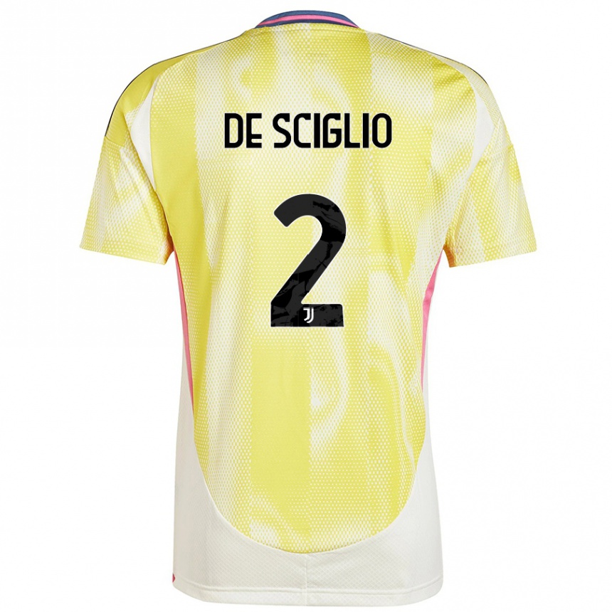 Kids Football Mattia De Sciglio #2 Solar Yellow Away Jersey 2024/25 T-Shirt Za