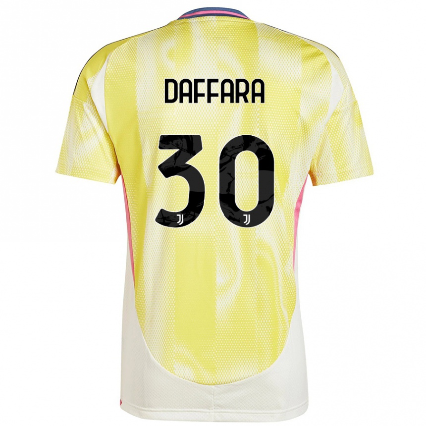 Kids Football Giovanni Daffara #30 Solar Yellow Away Jersey 2024/25 T-Shirt Za