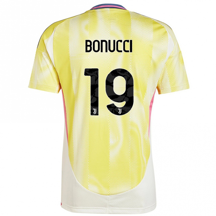 Kids Football Leonardo Bonucci #19 Solar Yellow Away Jersey 2024/25 T-Shirt Za