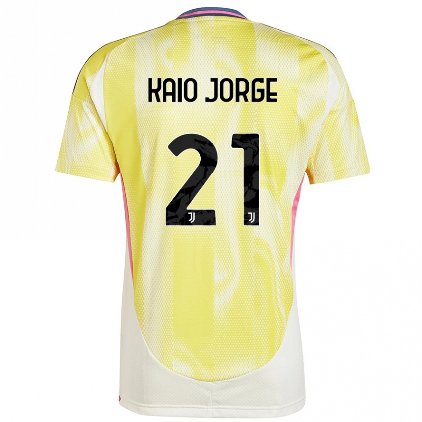 Kids Football Kaio Jorge #21 Solar Yellow Away Jersey 2024/25 T-Shirt Za