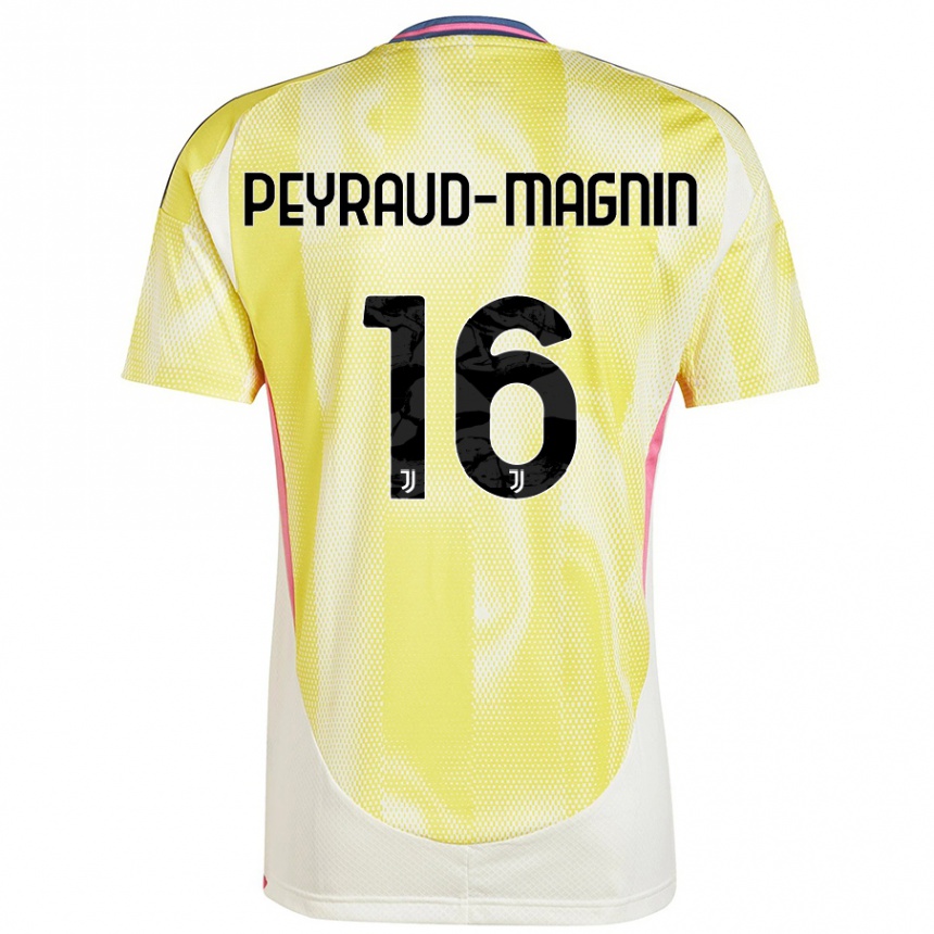 Kids Football Pauline Peyraud-Magnin #16 Solar Yellow Away Jersey 2024/25 T-Shirt Za