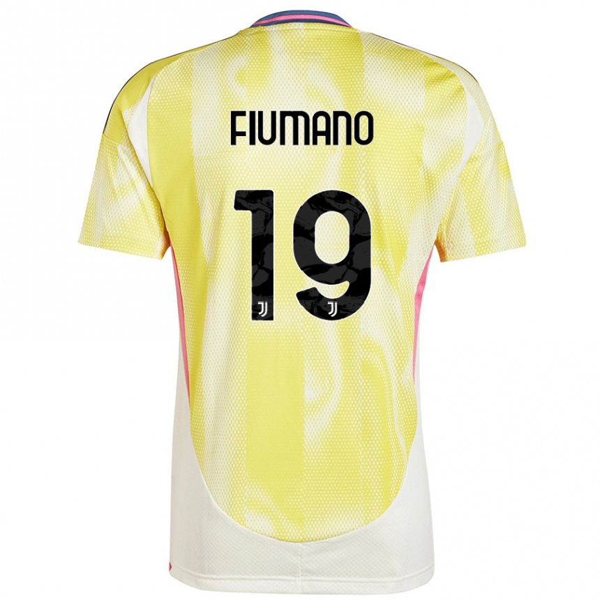 Kids Football Filippo Fiumano #19 Solar Yellow Away Jersey 2024/25 T-Shirt Za