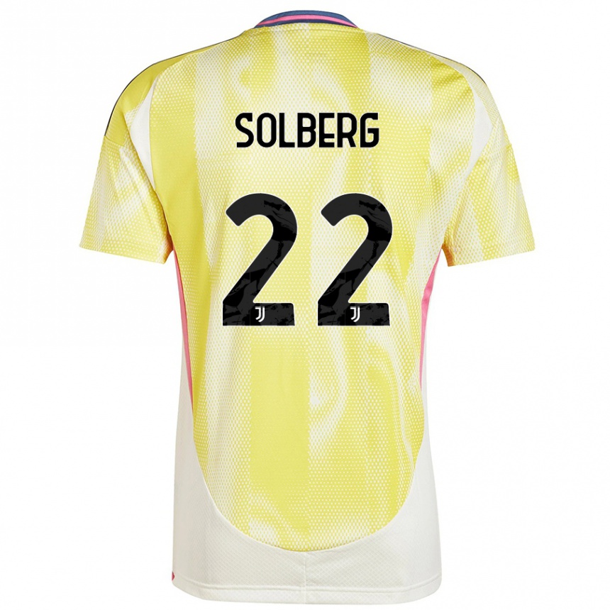 Kids Football Elias Solberg #22 Solar Yellow Away Jersey 2024/25 T-Shirt Za