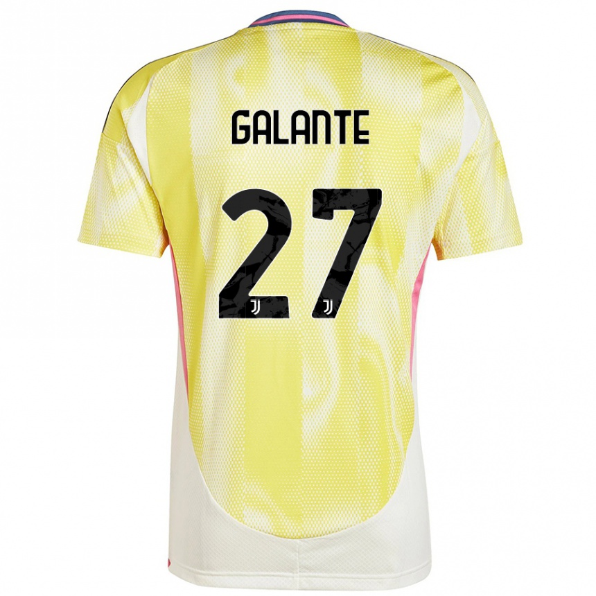 Kids Football Tommaso Galante #27 Solar Yellow Away Jersey 2024/25 T-Shirt Za