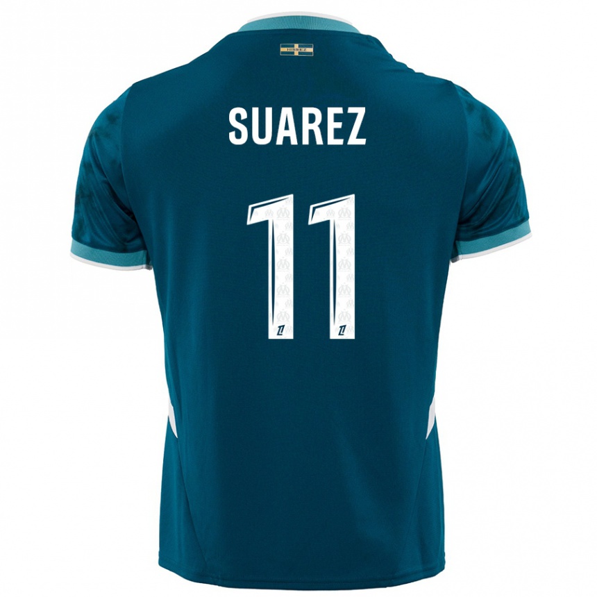 Kids Football Luis Suarez #11 Turquoise Blue Away Jersey 2024/25 T-Shirt Za