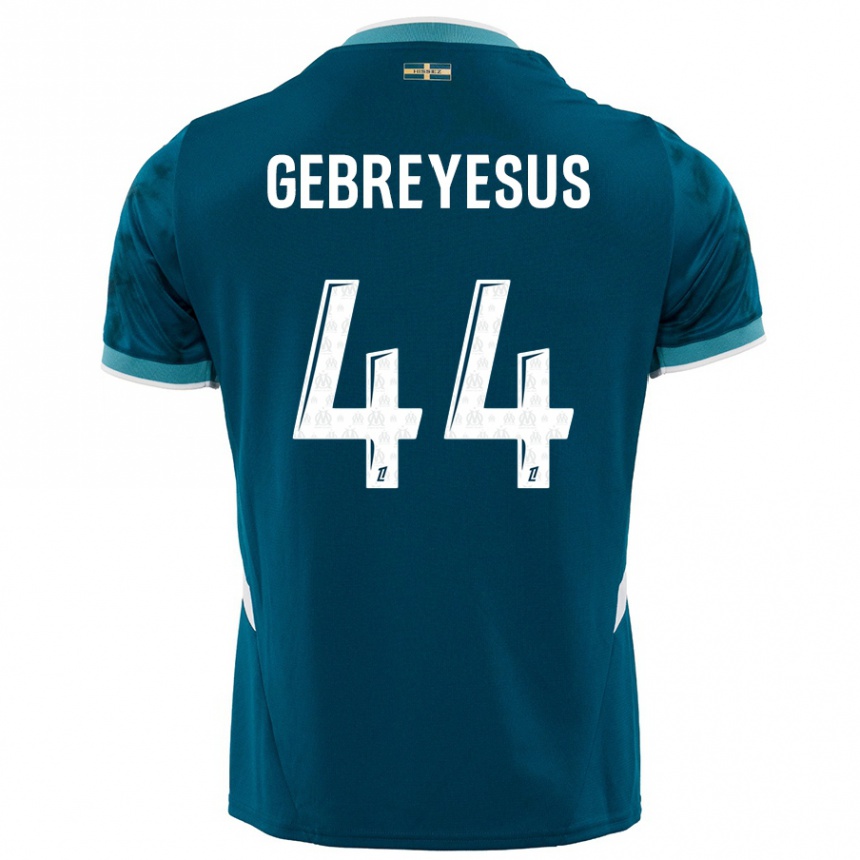 Kids Football Esey Gebreyesus #44 Turquoise Blue Away Jersey 2024/25 T-Shirt Za