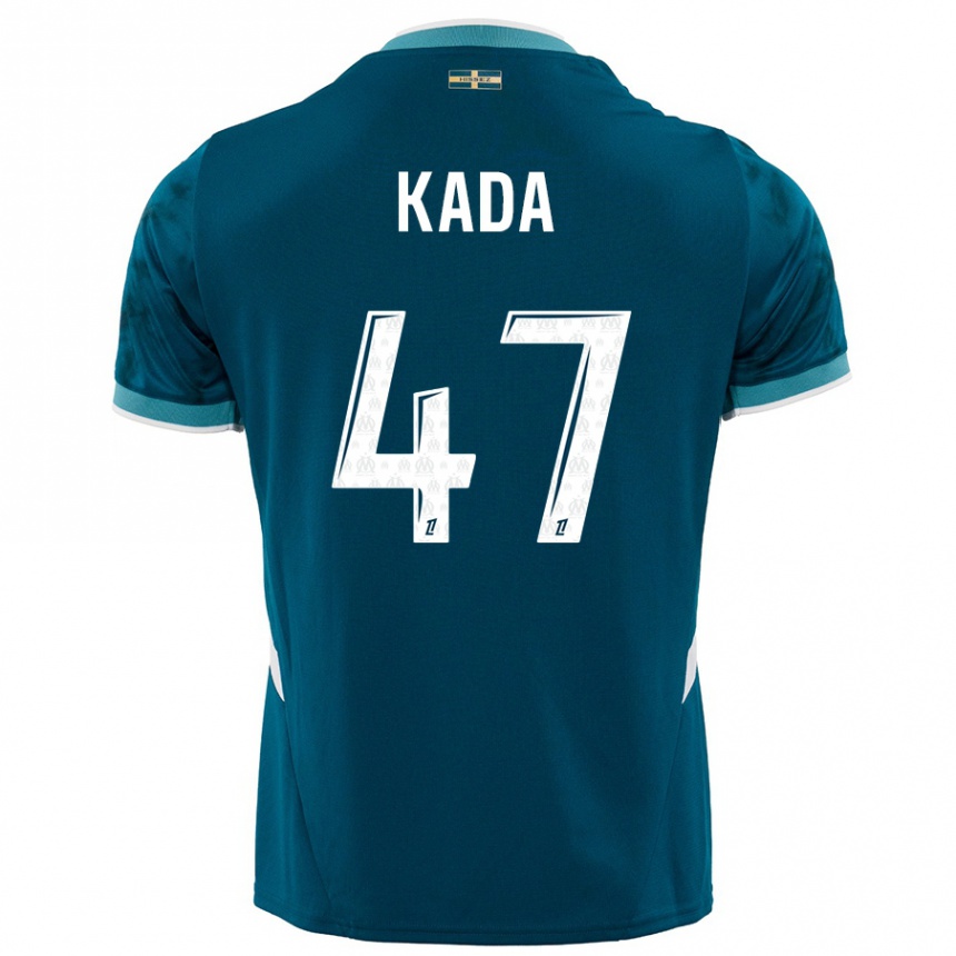 Kids Football Joakim Kada #47 Turquoise Blue Away Jersey 2024/25 T-Shirt Za