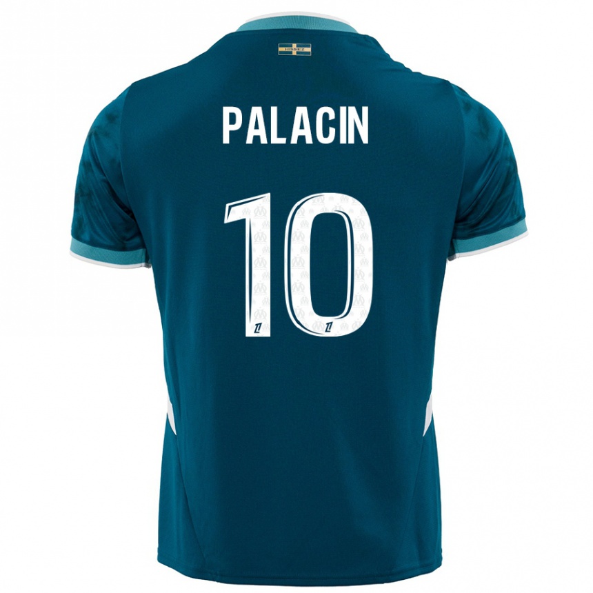 Kids Football Sara Palacin #10 Turquoise Blue Away Jersey 2024/25 T-Shirt Za