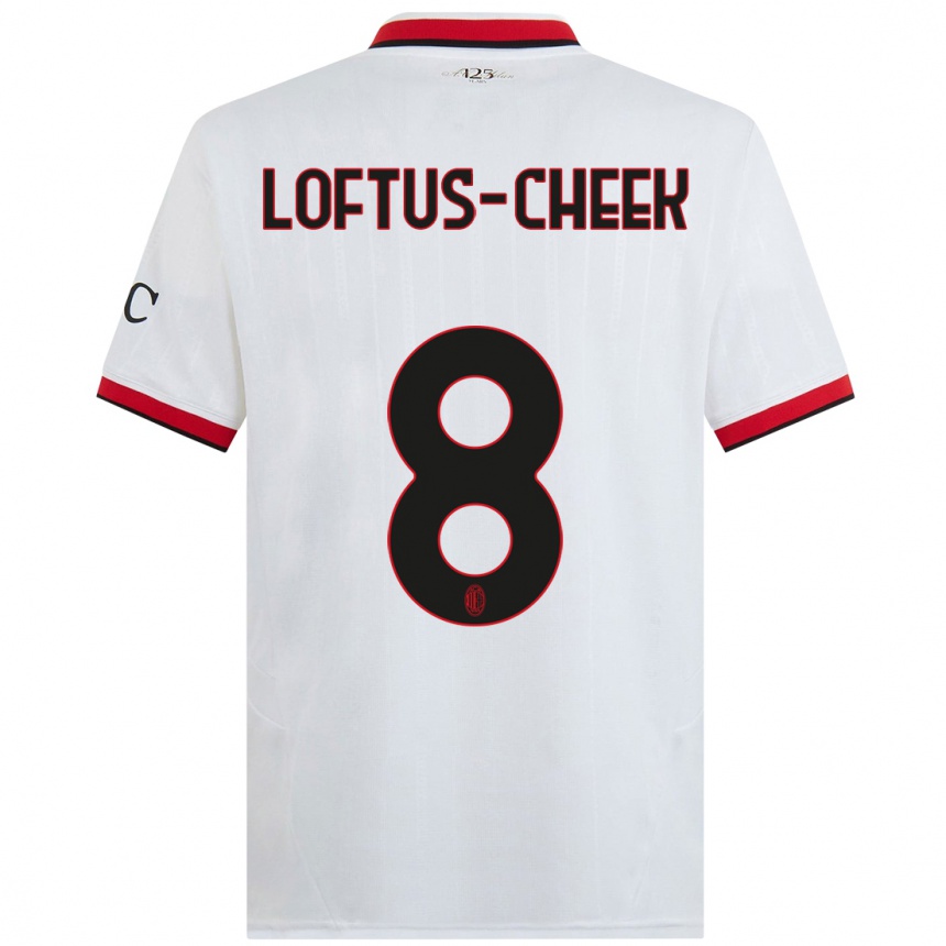 Kids Football Ruben Loftus-Cheek #8 White Black Red Away Jersey 2024/25 T-Shirt Za