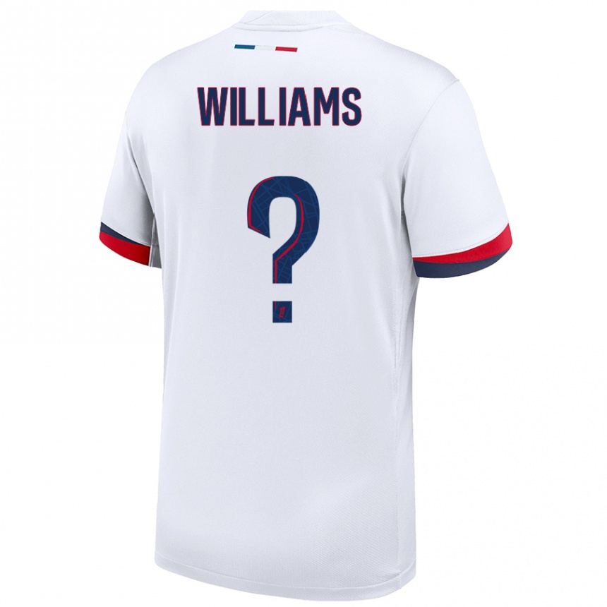 Kids Football Lydia Williams #0 White Blue Red Away Jersey 2024/25 T-Shirt Za