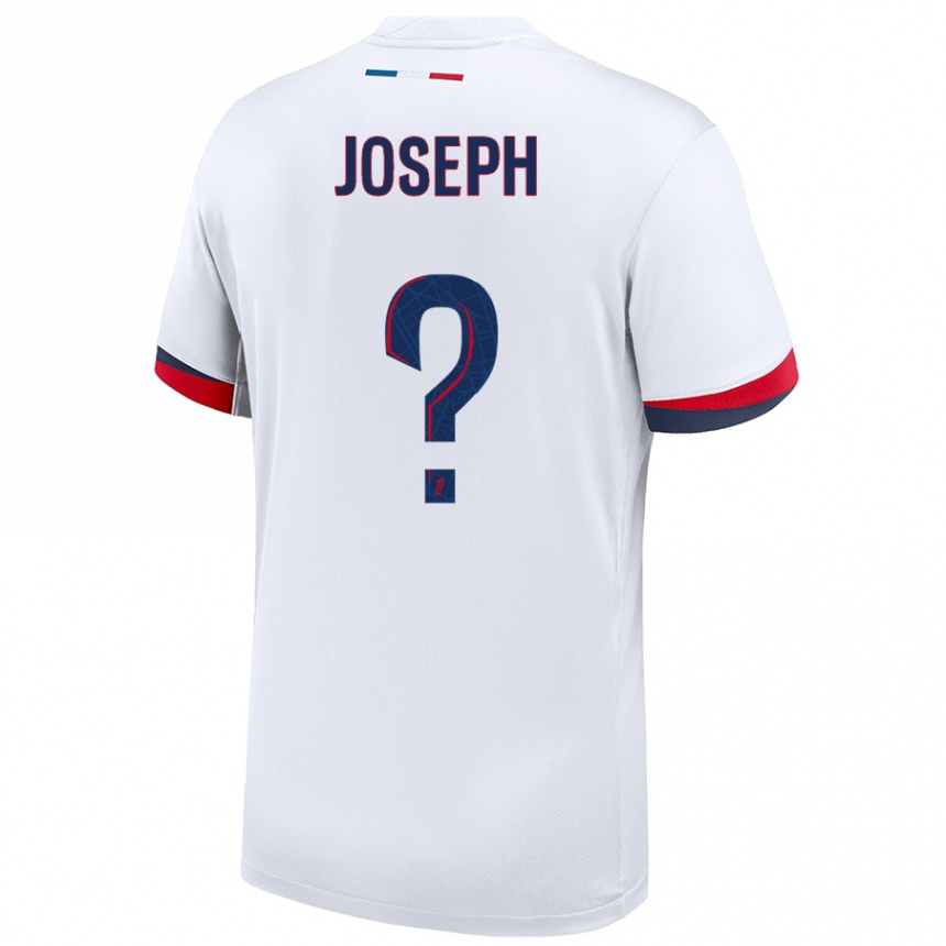 Kids Football Amelie Joseph #0 White Blue Red Away Jersey 2024/25 T-Shirt Za