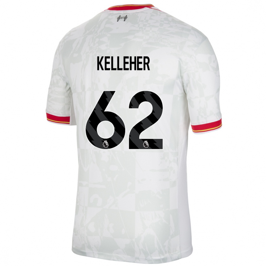 Kids Football Caoimhin Kelleher #62 White Red Black Third Jersey 2024/25 T-Shirt Za