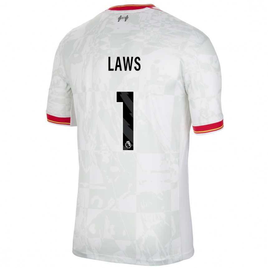 Kids Football Rachael Laws #1 White Red Black Third Jersey 2024/25 T-Shirt Za