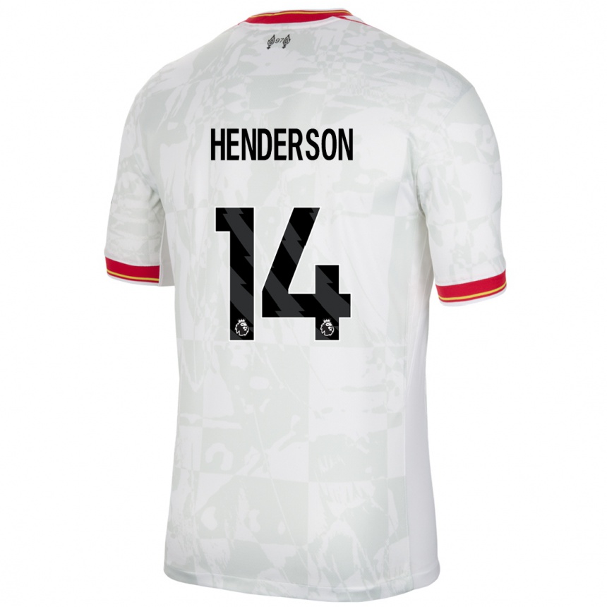 Kids Football Henderson #14 White Red Black Third Jersey 2024/25 T-Shirt Za