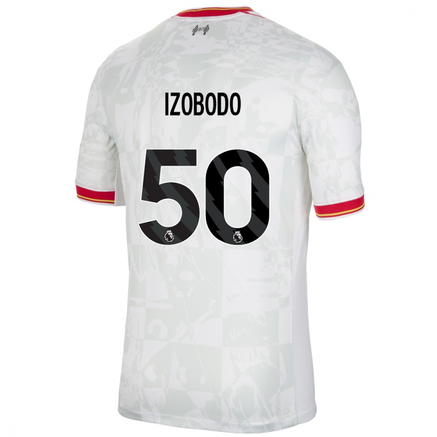 Kids Football Elijah Izobodo John #50 White Red Black Third Jersey 2024/25 T-Shirt Za