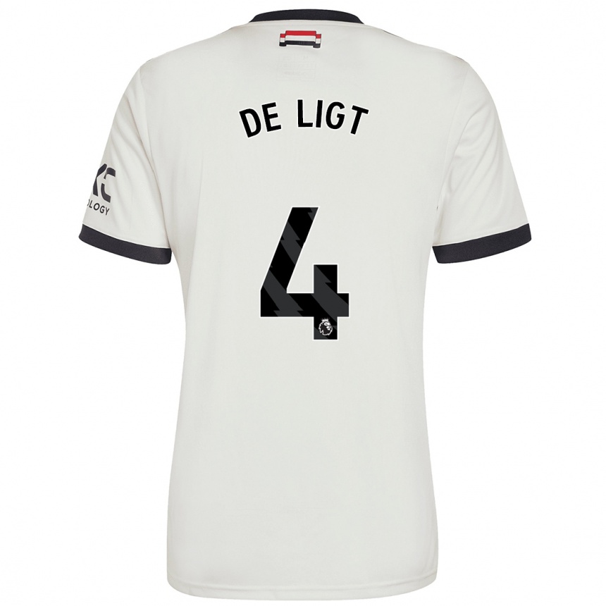 Kids Football Matthijs De Ligt #4 Off White Third Jersey 2024/25 T-Shirt Za