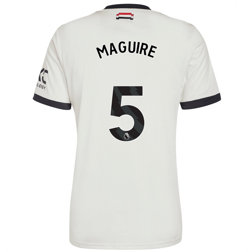 Kids Football Harry Maguire #5 Off White Third Jersey 2024/25 T-Shirt Za