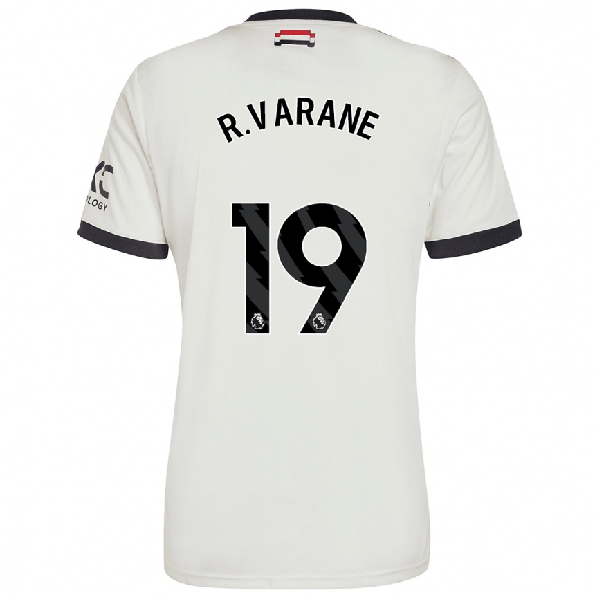 Kids Football Raphael Varane #19 Off White Third Jersey 2024/25 T-Shirt Za