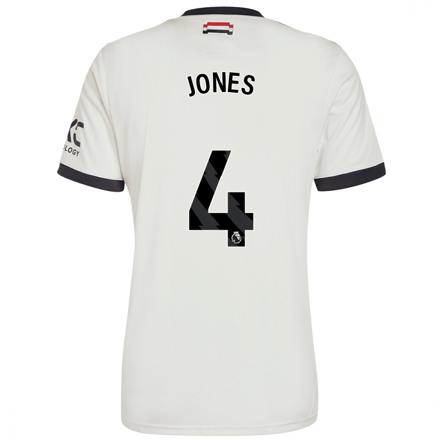 Kids Football Phil Jones #4 Off White Third Jersey 2024/25 T-Shirt Za