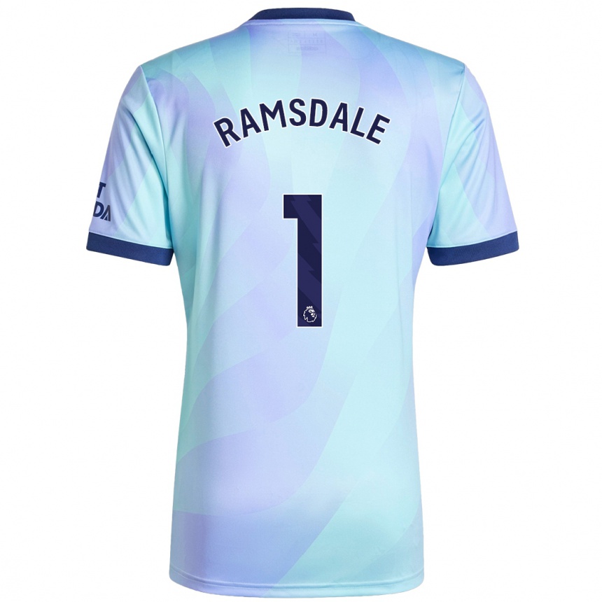 Kids Football Aaron Ramsdale #1 Aqua Third Jersey 2024/25 T-Shirt Za