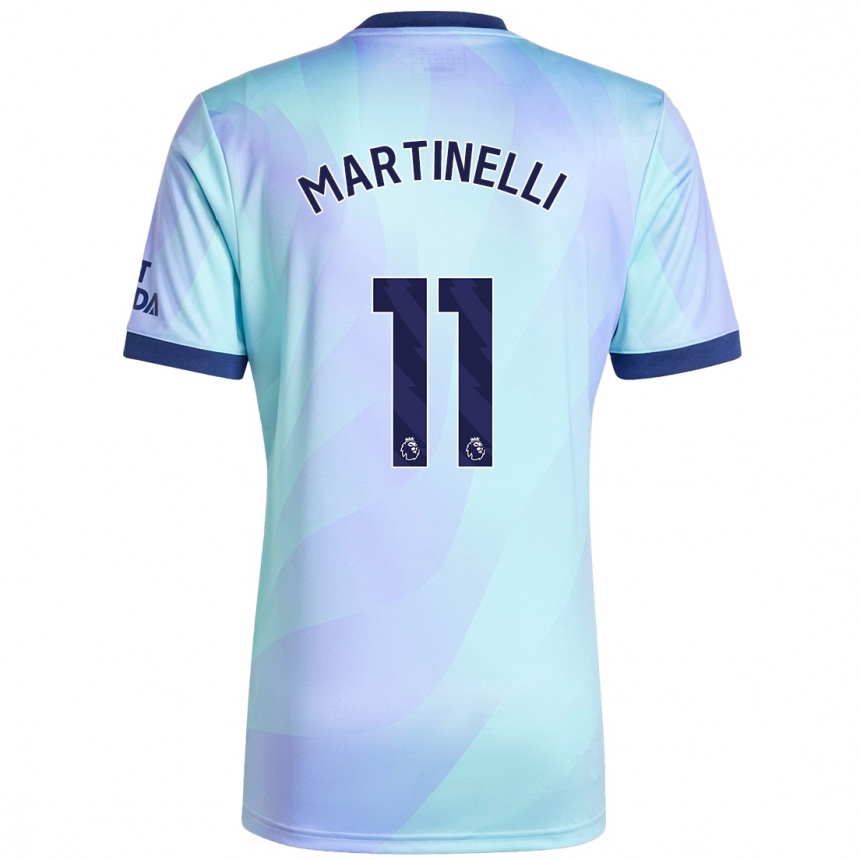 Kids Football Gabriel Martinelli #11 Aqua Third Jersey 2024/25 T-Shirt Za