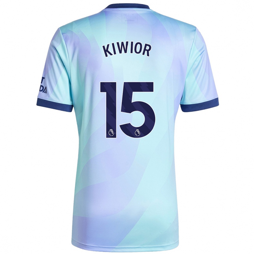 Kids Football Jakub Kiwior #15 Aqua Third Jersey 2024/25 T-Shirt Za