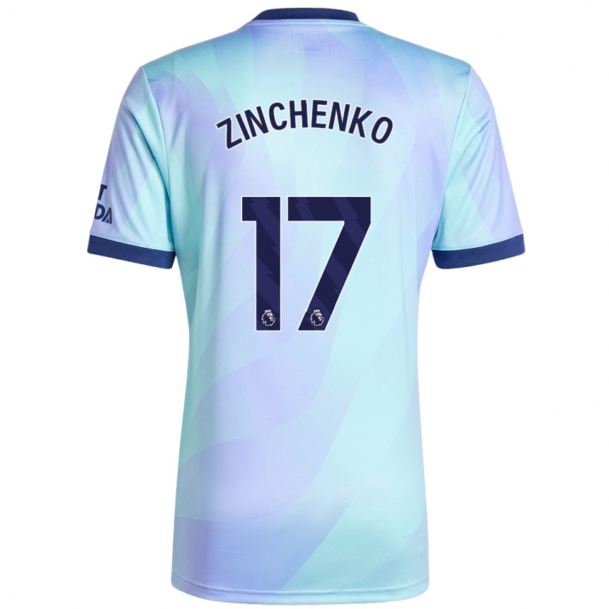 Kids Football Oleksandr Zinchenko #17 Aqua Third Jersey 2024/25 T-Shirt Za