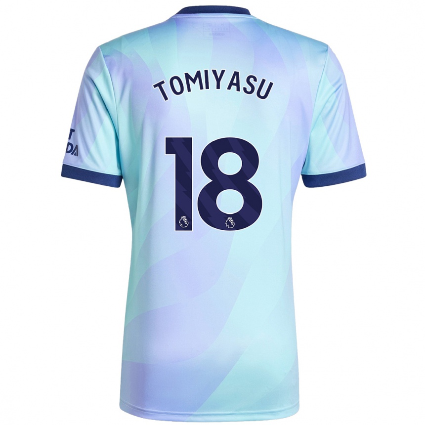 Kids Football Takehiro Tomiyasu #18 Aqua Third Jersey 2024/25 T-Shirt Za