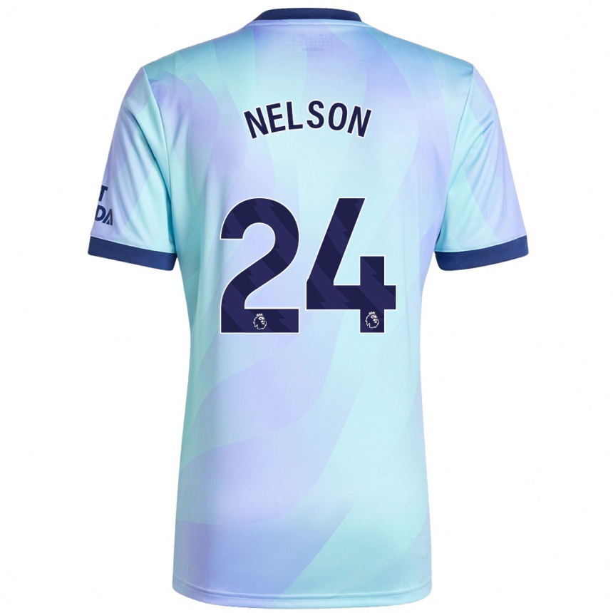 Kids Football Reiss Nelson #24 Aqua Third Jersey 2024/25 T-Shirt Za