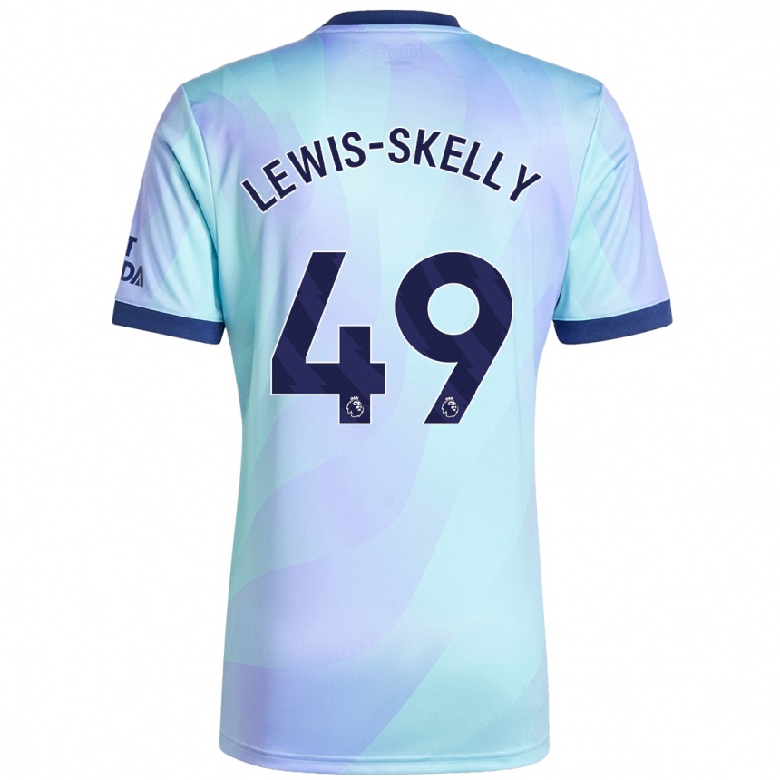 Kids Football Myles Lewis-Skelly #49 Aqua Third Jersey 2024/25 T-Shirt Za