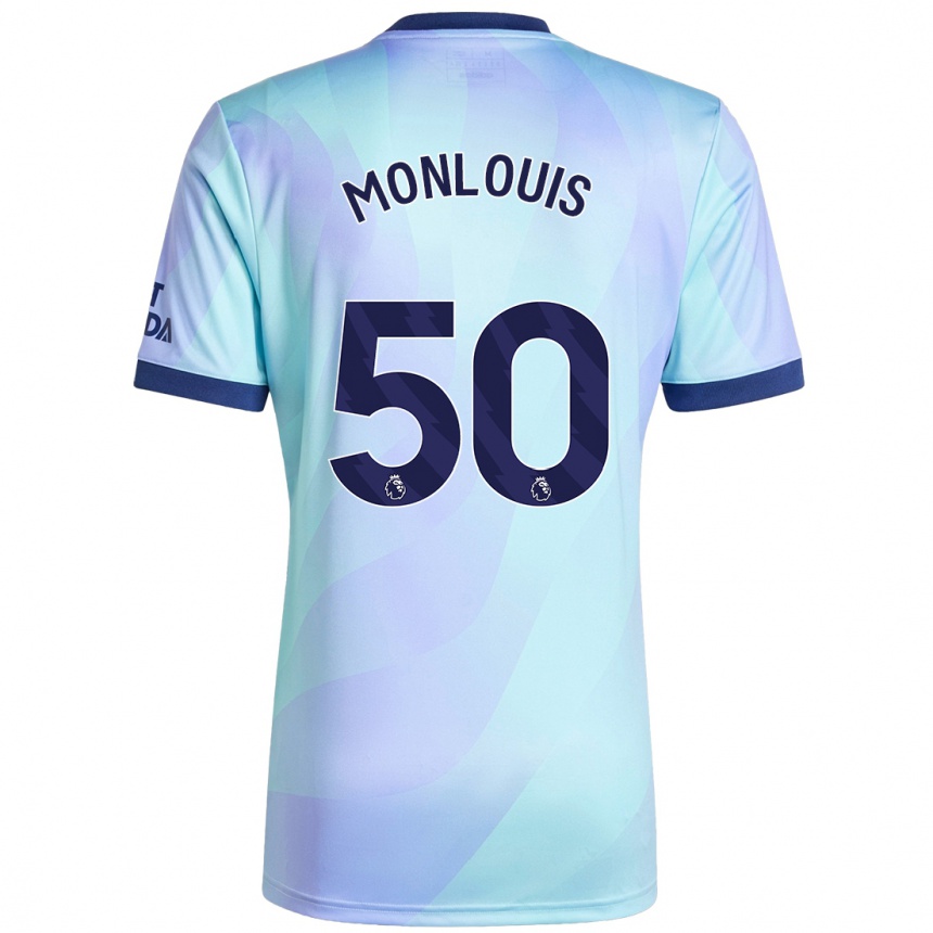 Kids Football Zane Monlouis #50 Aqua Third Jersey 2024/25 T-Shirt Za